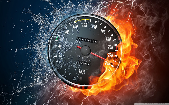 Speedometer fire water background precisionism free wallpaper for desktop - medium preview image