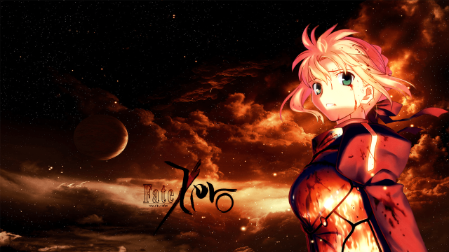 Anime character dark sky red free wallpaper for desktop - medium preview image