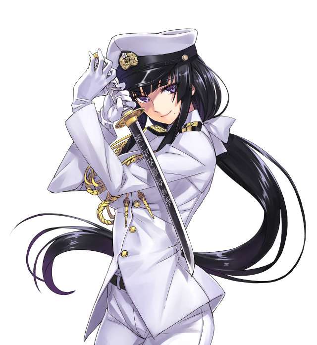Female admiral katana uniform purple free wallpaper for tablet - medium preview image