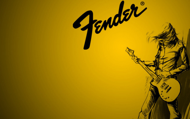 Man playing guitar yellow fender free wallpaper for desktop - medium preview image