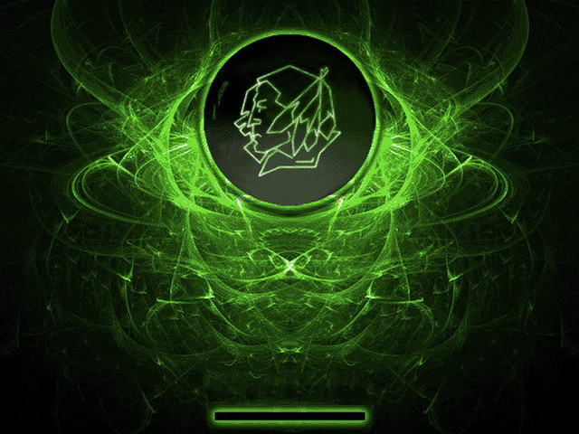 Green abstract background black circle #2 free wallpaper for desktop - medium preview image