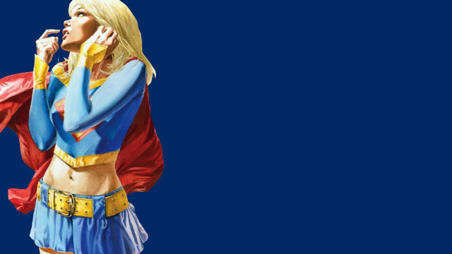 Supergirl woman cellphone redcape bluebackground free wallpaper for desktop - medium preview image