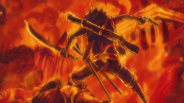 Man sword fire demon back #2 free wallpaper for desktop - medium preview image