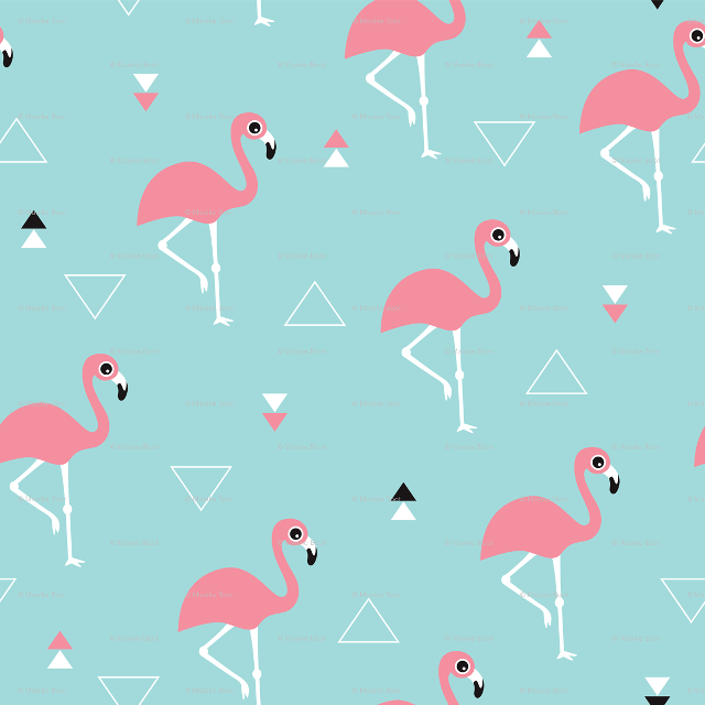 Pink flamingo pattern blue background free wallpaper for tablet - medium preview image