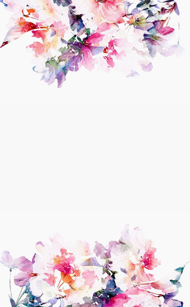 Watercolor flowers white background card free wallpaper for mobile - medium preview image