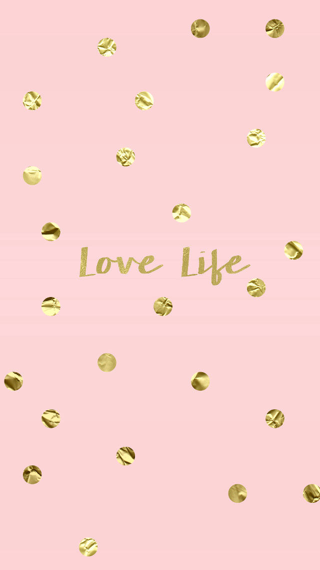 Pink gold love life kitsch free wallpaper for mobile - medium preview image