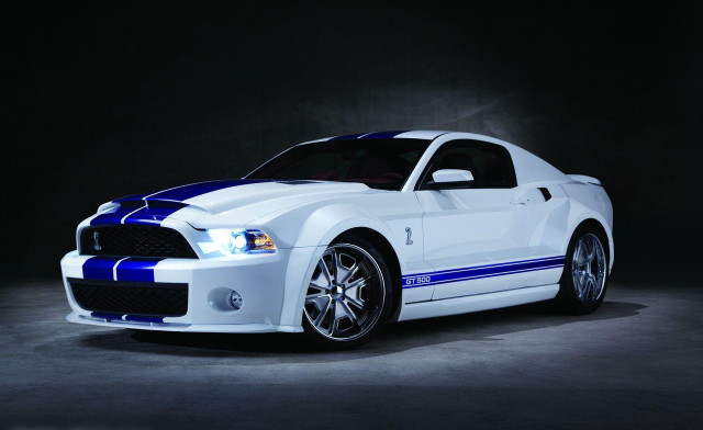 White blue mustang dark room free wallpaper for desktop - medium preview image
