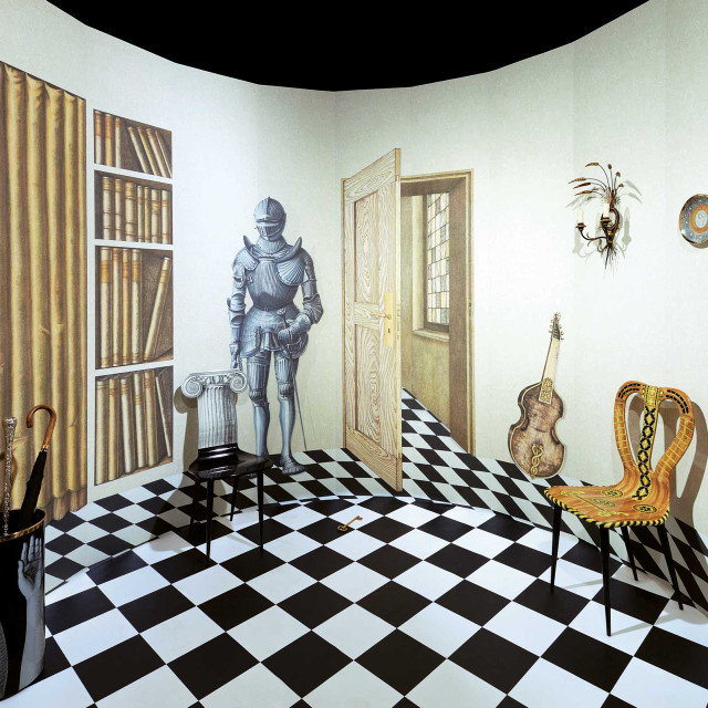 Checkered floor robot guitar mural free wallpaper for tablet - medium preview image