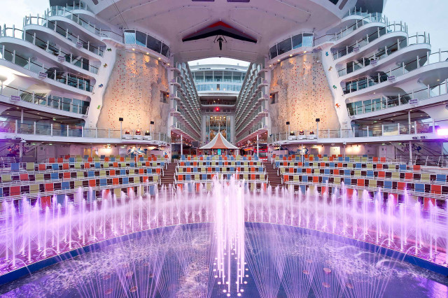 Fountain cruise ship atrium colorful free wallpaper for desktop - medium preview image