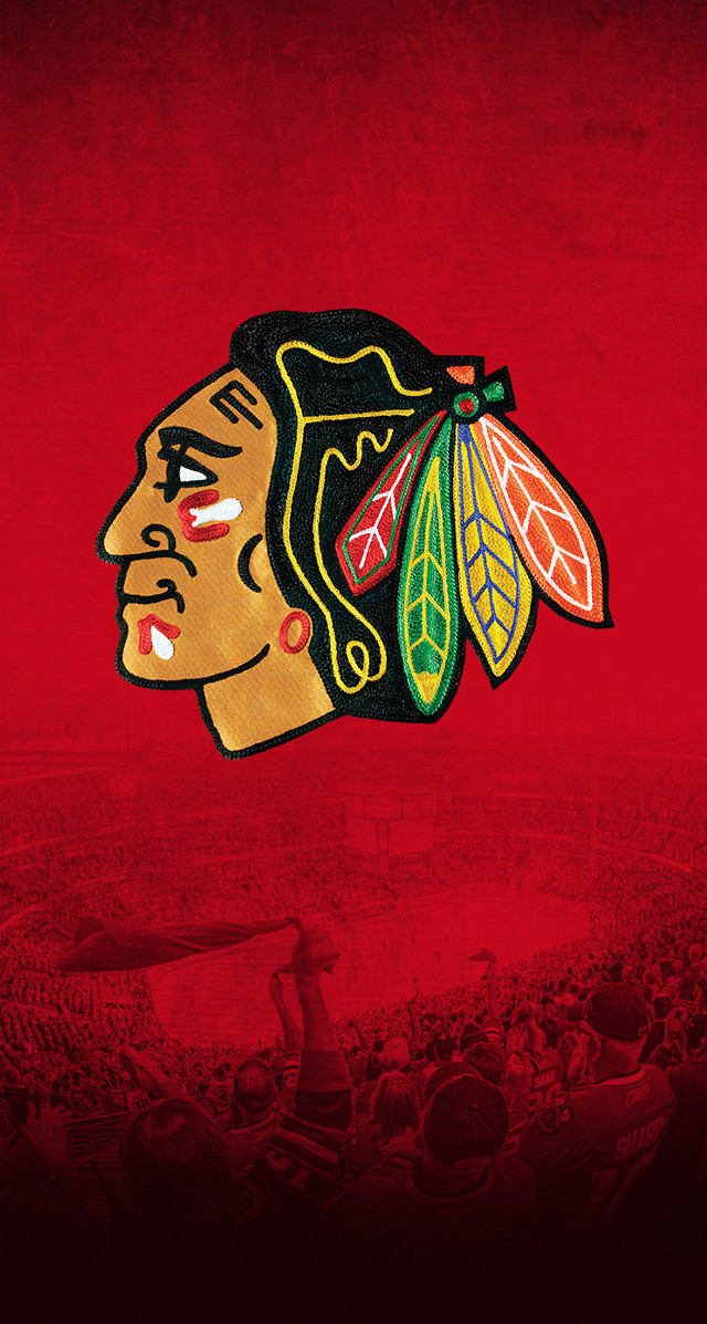 Chicago blackhawks stadium red sky free wallpaper for mobile - medium preview image