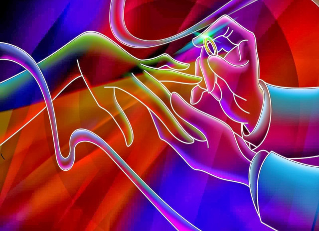 Colorful abstract painting woman hand free wallpaper for desktop - medium preview image