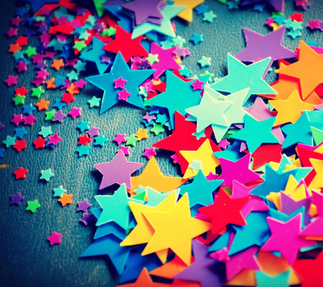 Colorful stars tabletop black background #6 free wallpaper for tablet - medium preview image