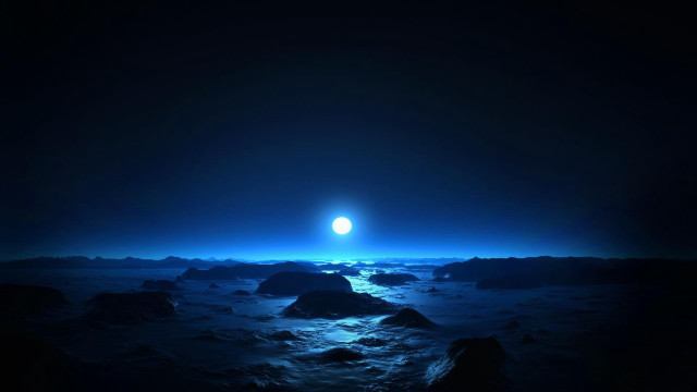 Bright blue ball dark ocean #2 free wallpaper for desktop - medium preview image