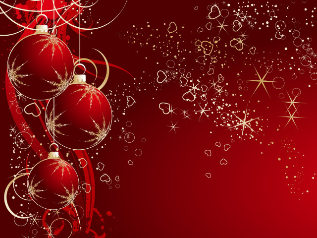 Red christmas background ornaments snowflakes #2 free wallpaper for desktop - medium preview image