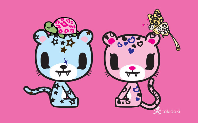 Pink cat butterfly pastel surrealism free wallpaper for desktop - medium preview image