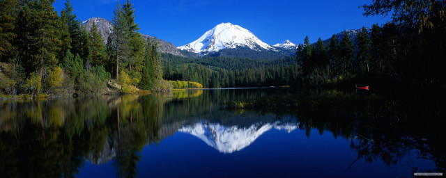 Mountain reflection lake trees forest #2 free wallpaper for desktop - medium preview image