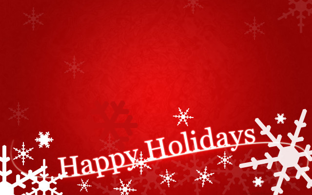 Red background white snowflakes happy free wallpaper for desktop - medium preview image