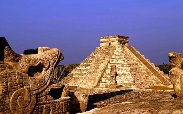 Stone structure lion head pyramid free wallpaper for desktop - medium preview image