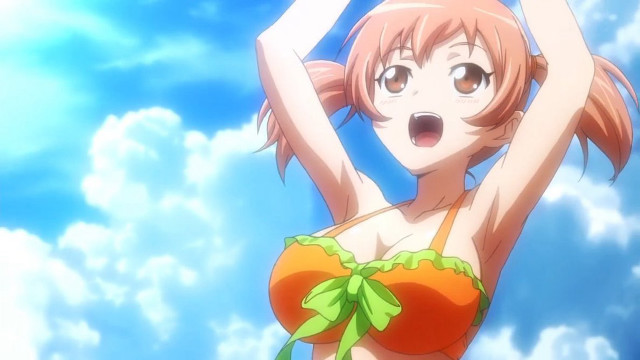 Woman bikini sky arms up free wallpaper for desktop - medium preview image