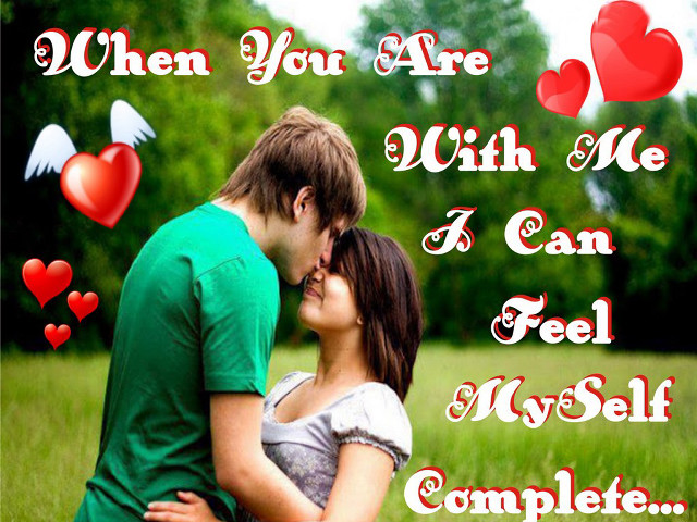 Couple kissing field hearts words free wallpaper for desktop - medium preview image