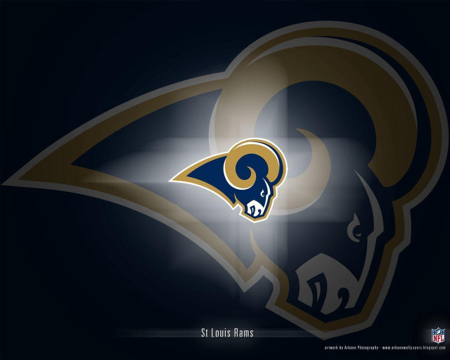 Rams logo black background light #2 free wallpaper for desktop - medium preview image