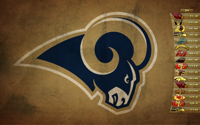 Rams logo brown background gold free wallpaper for desktop - medium preview image