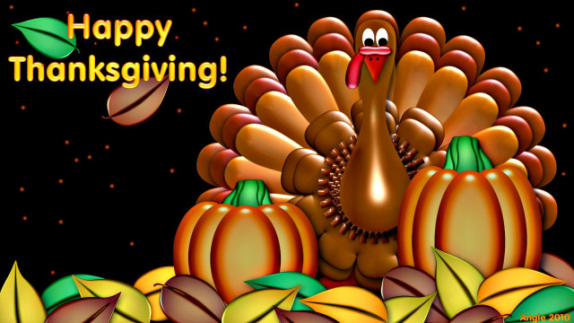 Thanksgiving turkey pumpkins leaves black free wallpaper for desktop - medium preview image