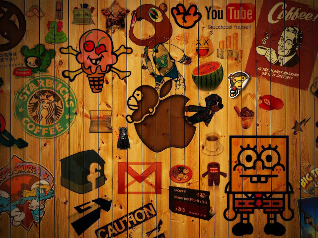 Wooden wall stickers background variety free wallpaper for desktop - medium preview image