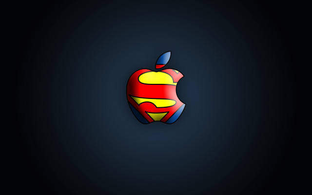 Apple logo superman apple side free wallpaper for desktop - medium preview image