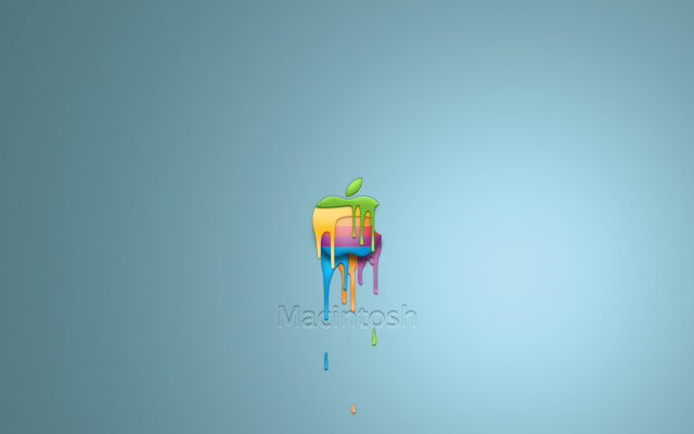 Colorful apple dripping paint blue free wallpaper for desktop - medium preview image