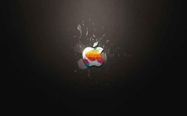 Apple logo black background paint free wallpaper for desktop - medium preview image