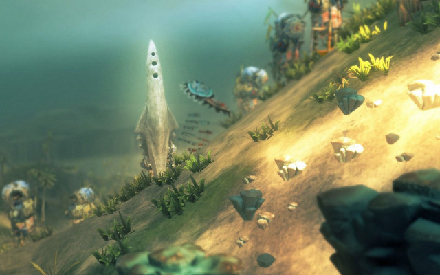 Futuristic landscape rocket sky small free wallpaper for desktop - medium preview image