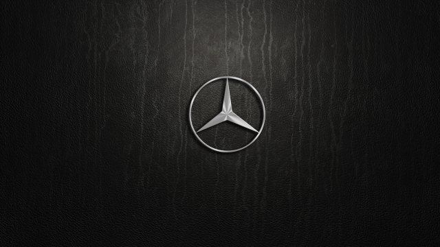 Mercedes logo black leather dark free wallpaper for desktop - medium preview image