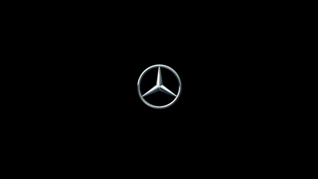 Mercedes logo dark night sky free wallpaper for desktop - medium preview image