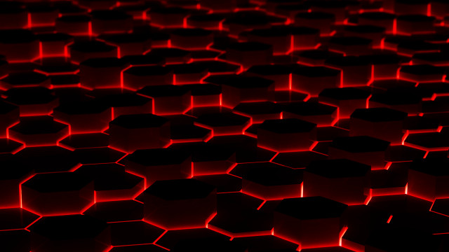 Red hexagons black redlights 3d free wallpaper for desktop - medium preview image
