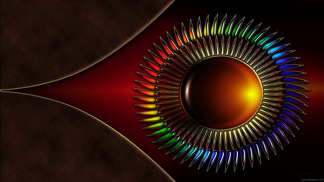 Colorful abstract artwork sunburst center free wallpaper for desktop - medium preview image