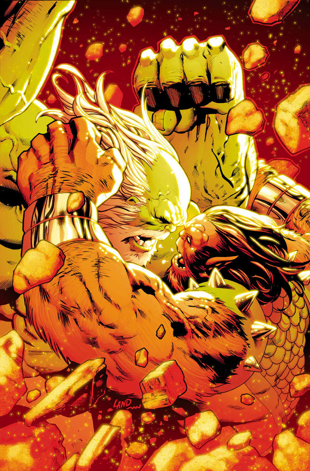 Comic fight giant creature red free wallpaper for mobile - medium preview image