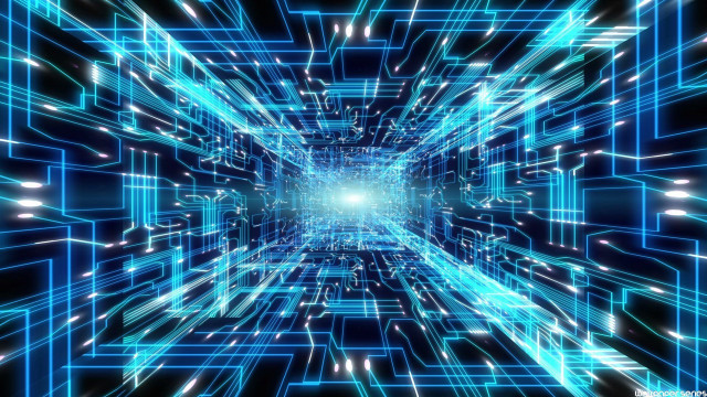 Blue black background lines lights free wallpaper for desktop - medium preview image