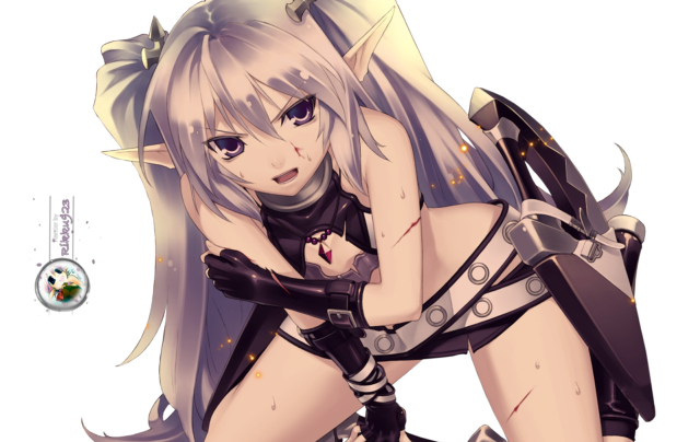 Woman sword black outfit posing free wallpaper for desktop - medium preview image