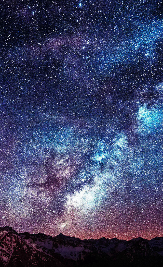 Night sky stars mountain range #12 free wallpaper for mobile - medium preview image