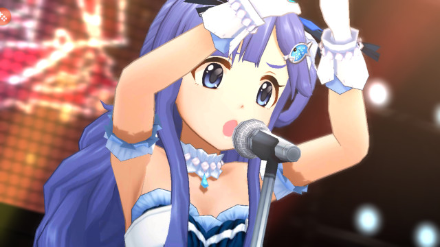 Woman purple hair microphone stand free wallpaper for desktop - medium preview image