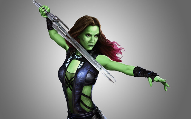 Woman costume sword holding both free wallpaper for desktop - medium preview image