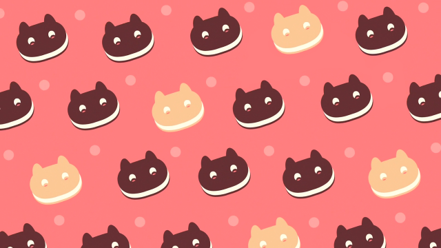 Cats pattern faces pink background free wallpaper for desktop - medium preview image