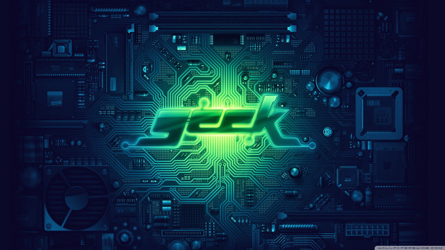 Circuit neon green blue dark free wallpaper for desktop - medium preview image