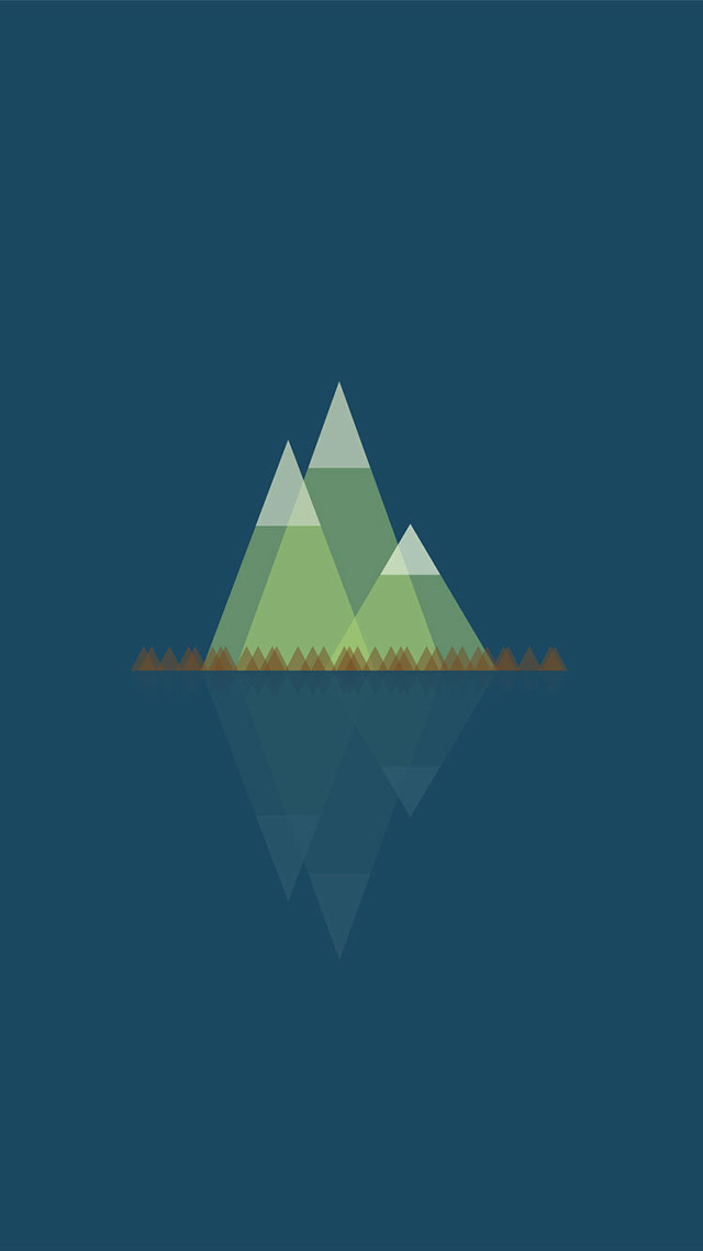 Mountain lake reflection minimalist painting free wallpaper for mobile - medium preview image