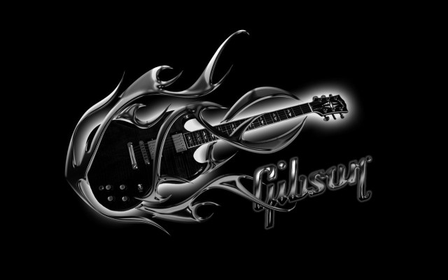 Guitar flamed design gibson black free wallpaper for desktop - medium preview image