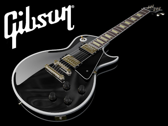 Black guitar gibson logo eric free wallpaper for desktop - medium preview image