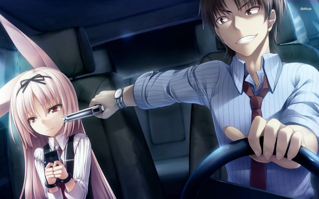 Man woman car steering wheel free wallpaper for desktop - medium preview image