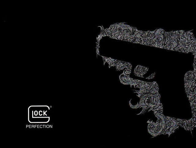 Black white gun pattern dahlov free wallpaper for desktop - medium preview image
