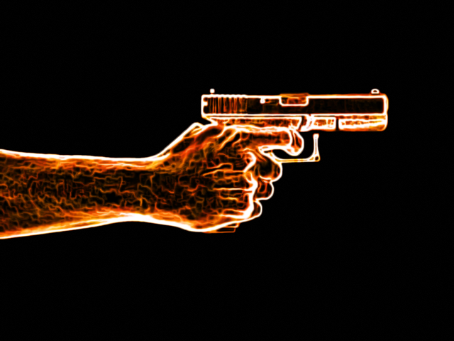 Hand gun black background red free wallpaper for desktop - medium preview image